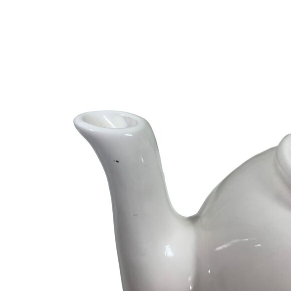 Rae Dunn Artisan Collection Magenta Tea Pot White TEA Typewriter Small Letters - Picture 5 of 7